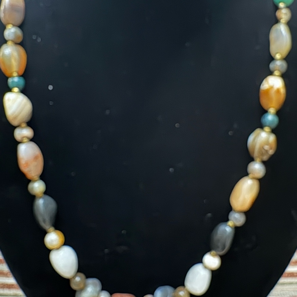 Multicolor Agate Beaded Necklace
